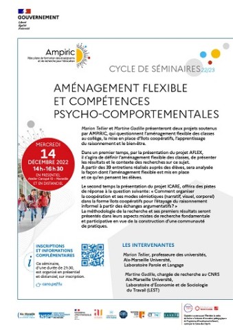 Cycle de séminaires Aménagement flexible et compétences psycho-comportementales 14 décembre 2022