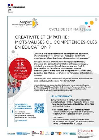 Cycle de séminaires Ampiric sur Empathie et créativité… mots-valises ou compétences-clé ?