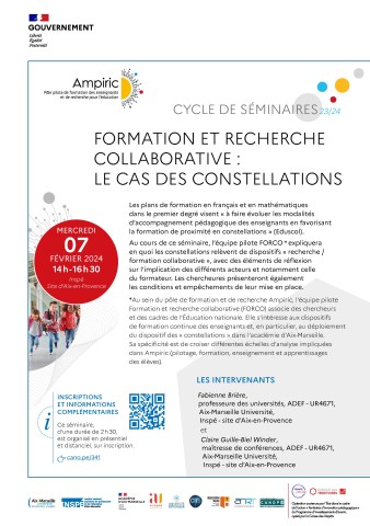 Formation et recherche collaborative : le cas des constellations