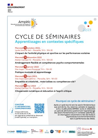 programme cycle de séminaires 2022-2023 Ampiric