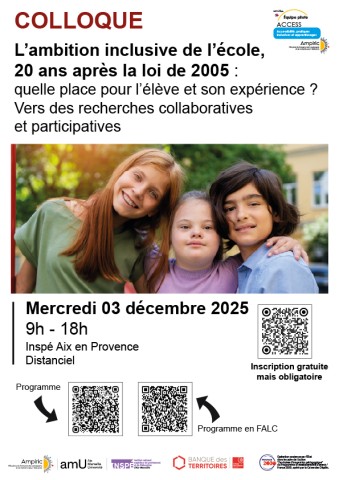 Colloque "L'ambition inclusive de l'école, 20 ans après la loi de 2005"