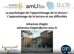 Conférence "la psychologie de l’apprentissage de la lecture"